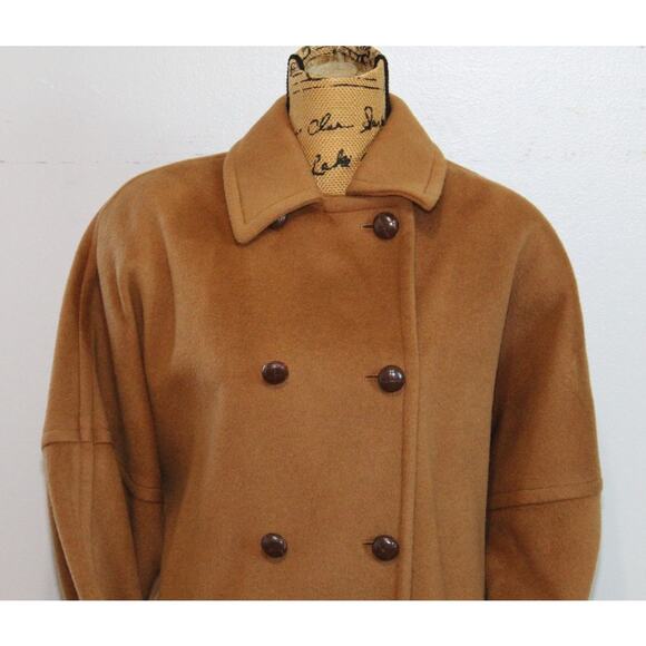Anne Klein II Wool Blend Camel Colored Double Breasted Long Overcoat Women’s S - Picture 2 of 14